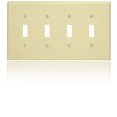 Leviton 80512 4-Gang 4-Toggle Wallplate